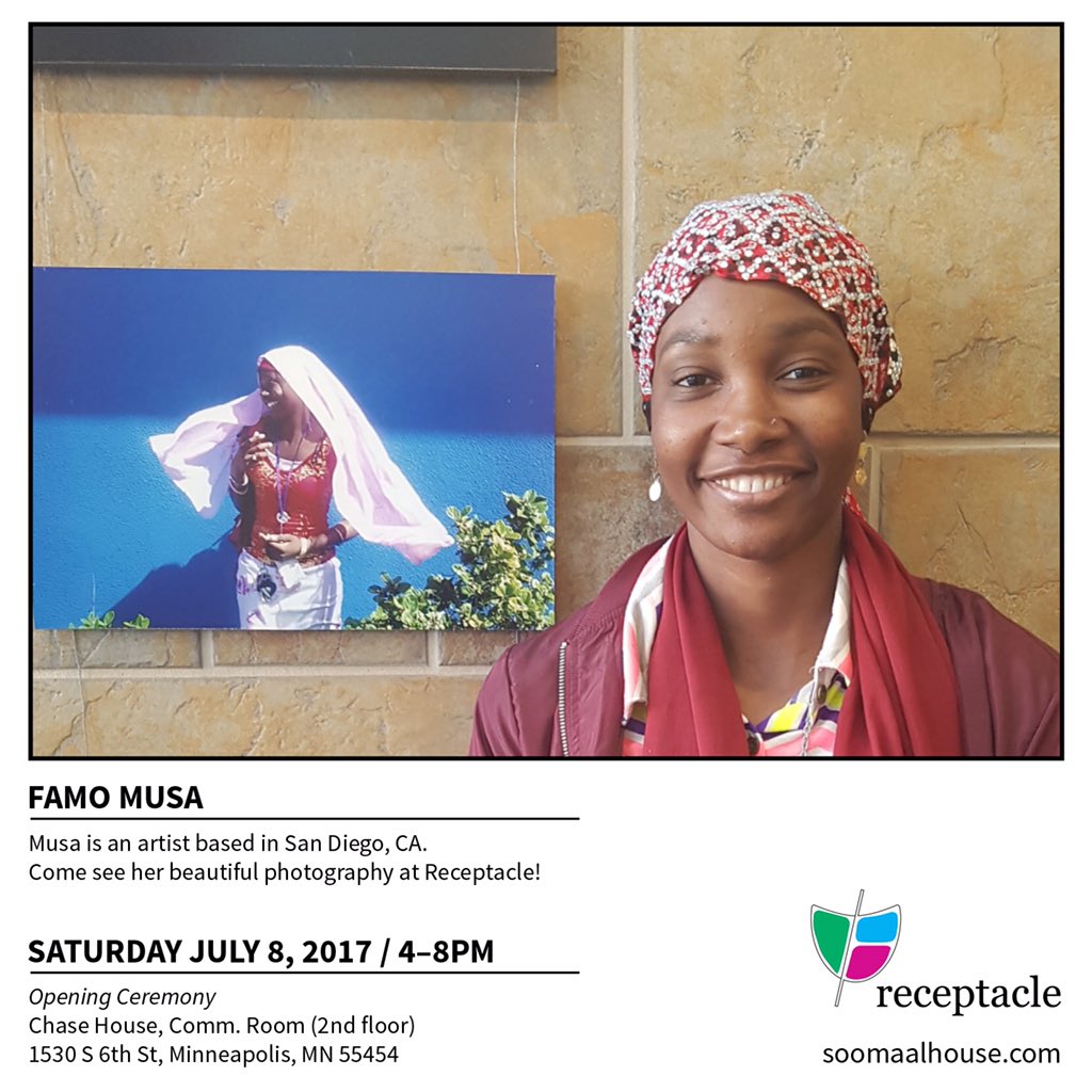 Khadijahshire's tweet photo. Meet @famo_musa a photographer from San Diego that will show her work at #receptacle2017 https://t.co/PKXhzx07JV