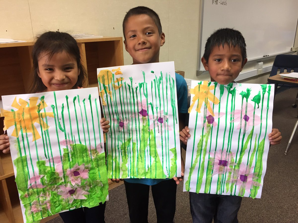 Learning to paint with the force of gravity! #fuesd #summer school #migrant education