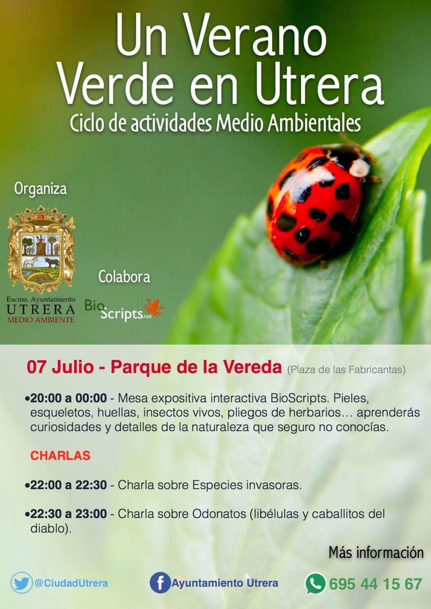 IU_Utrera's tweet photo. Mañana te esperamos en Parque de la Vereda si quieres reconocer algunos de los animales que pueblan nuestro entorno https://t.co/ZttyyrjamL