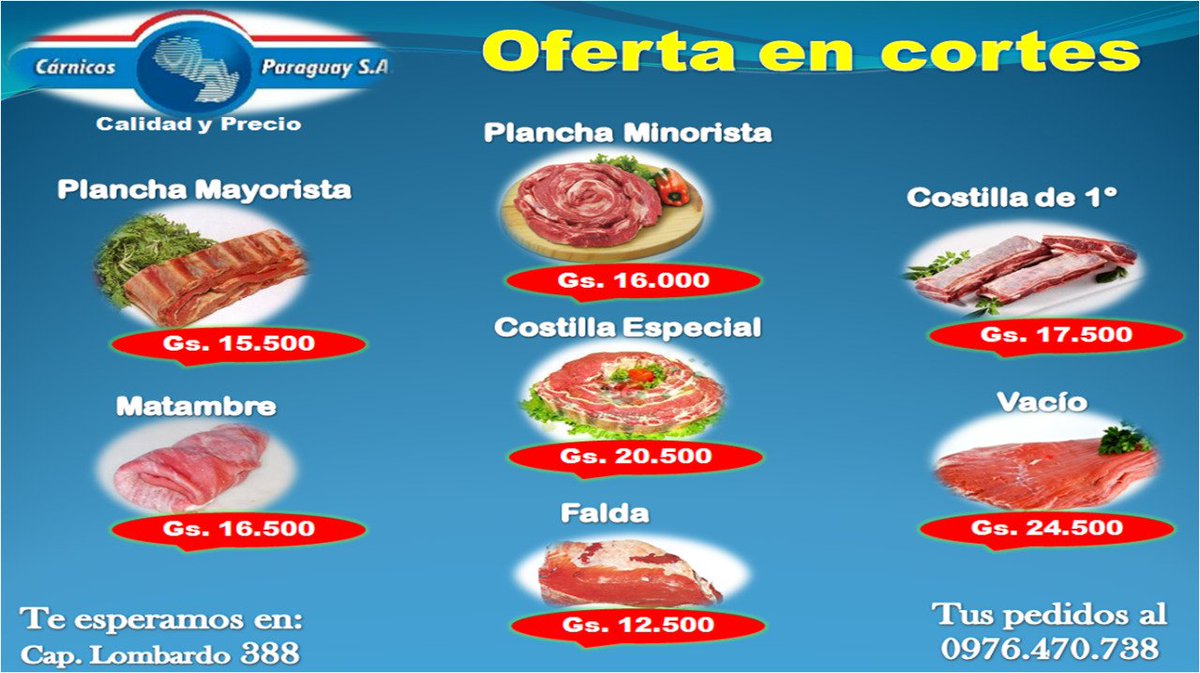 No te pierdas de los mejores cortes y aprovecha las ofertas de @carnicosparaguay