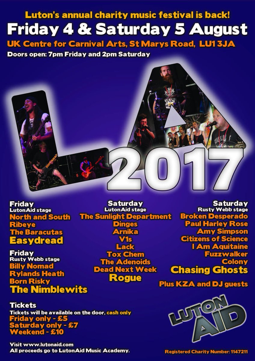 This years poster for LutonAid2017, please RT! #LA2017 #LutonAid #Luton #LAMA