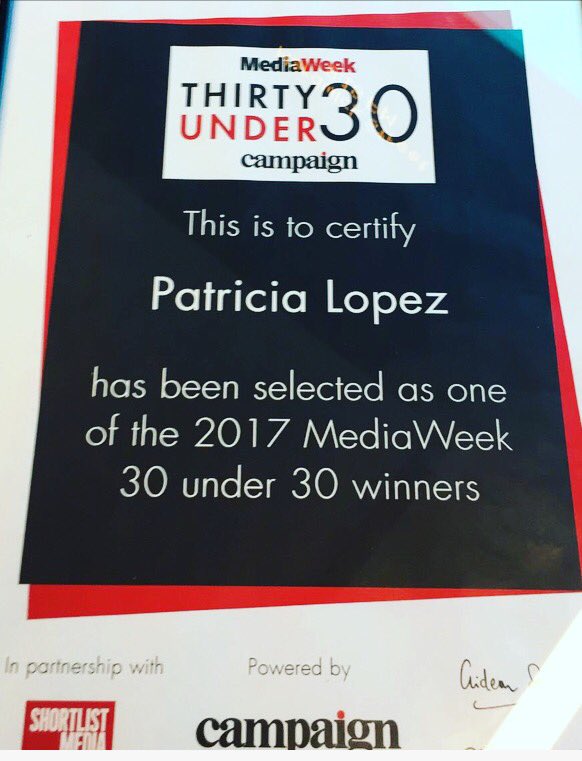 lopezpdc6's tweet photo. Humbled and grateful for this commendation! @Campaignmag #30under30 https://t.co/naFZmJwklE