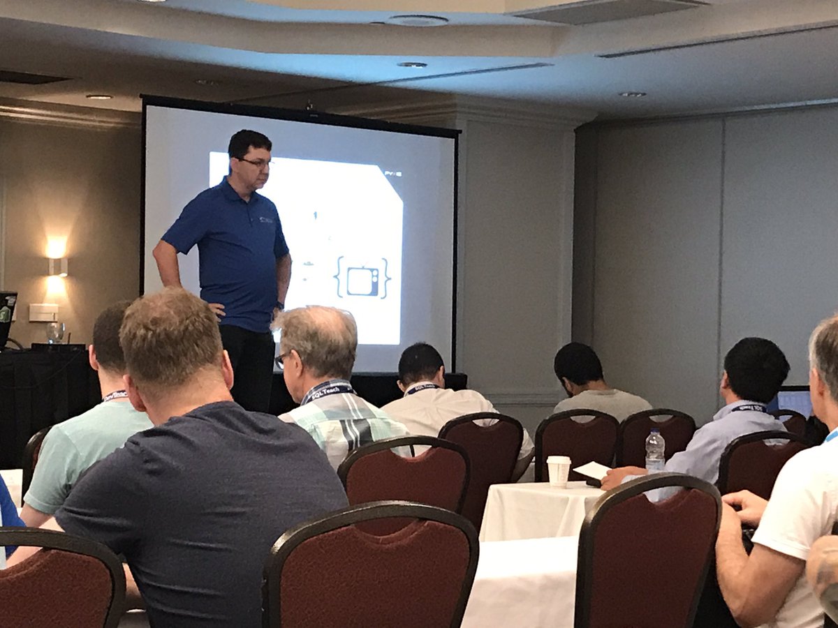 ladyleet's tweet photo. Watching @decarufe speak about the best ways to improve your code at @DevTeachConfere in #montreal. #devteach https://t.co/8rkHDkLToz