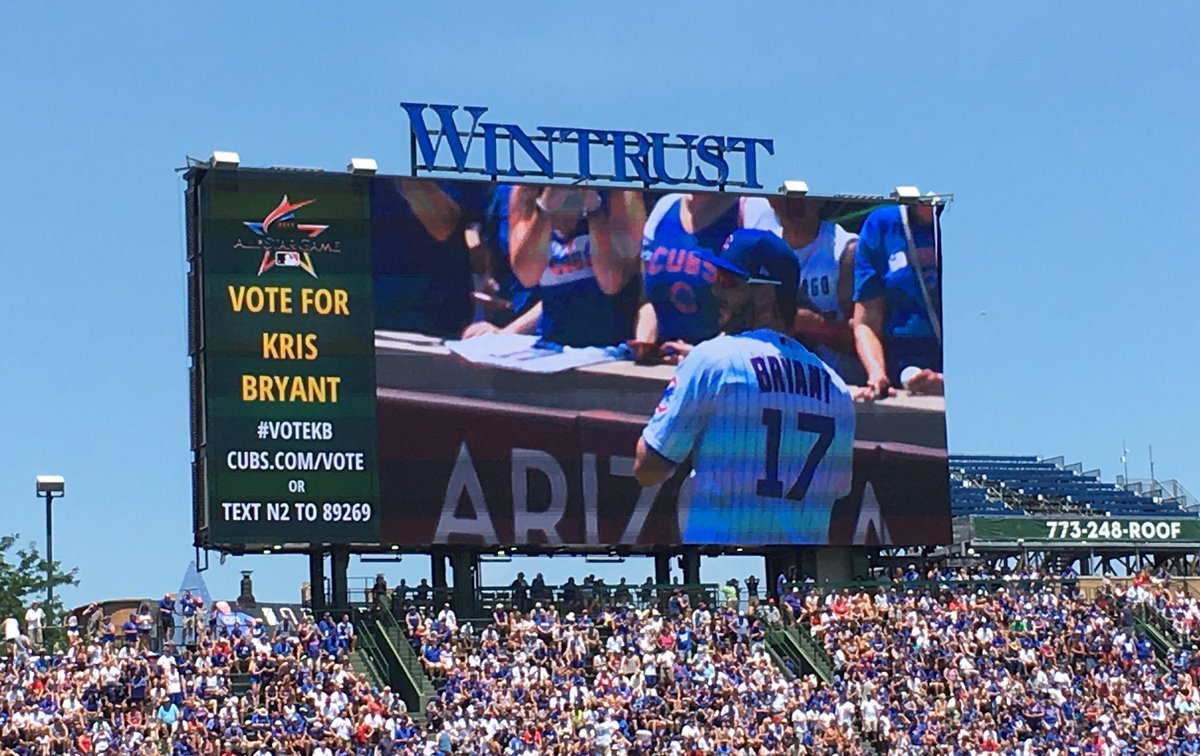 Cubs's tweet photo. Play ball!

#VoteKB: https://t.co/gdRdxZdk6d https://t.co/kwxXxSPScF