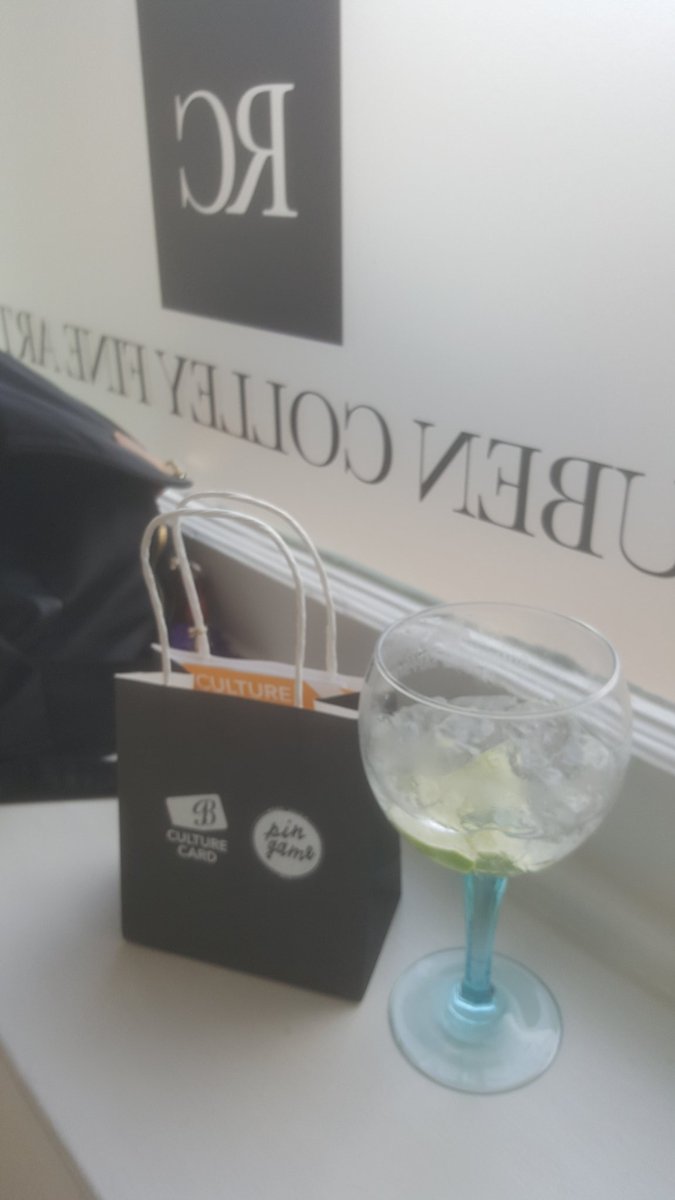HarbornePress's tweet photo. Enjoying a G&amp;T courtesy of @PurnellsBistro for @brumpic's Culture Card launch @RCFA_Gallery - cards available on Brumpic website https://t.co/MZiTx1m7Cd