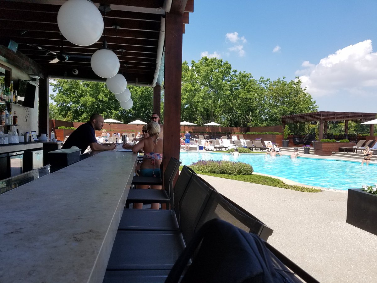 Working from this gorgeous bar, poolside, today. <a href="/WoodsideKC/">Woodside Health Club</a>. Oh, and #VoteMoose