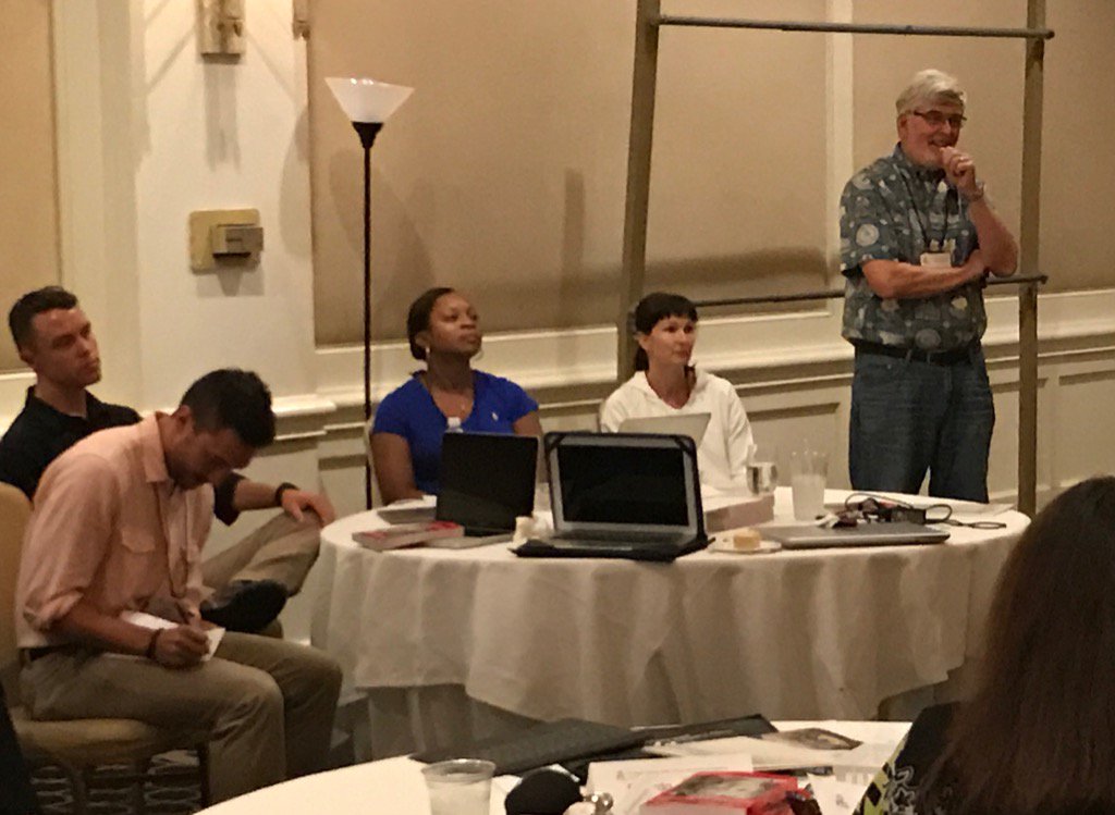 Michael Thompson conducting a critical debate at PTC Miami.  Should gender matter at school? #PTC2017