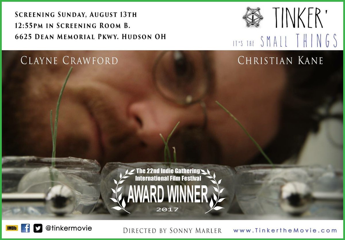 #Tinker takes #1 #sci-fi #featurefilm award at @ 22nd <a href="/indiegathering/">The Indie Gathering</a> #TinkerOn <a href="/ClayneCrawford/">Clayne Crawford</a> <a href="/ChristianKane01/">Christian Kane</a> #Kaniacs #supportindiefilm