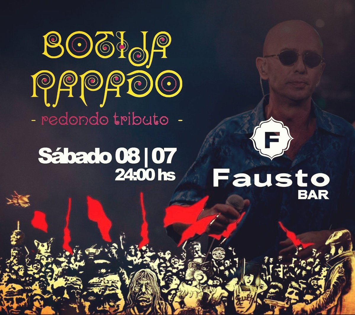 FaustooBar's tweet photo. Este sábado a las 24:00 hs un hermoso tributo a la buena musica🎙#botijarapado tocando en vivo los mejores temas del gigante Sr Solari! https://t.co/qy5r9x9NWu