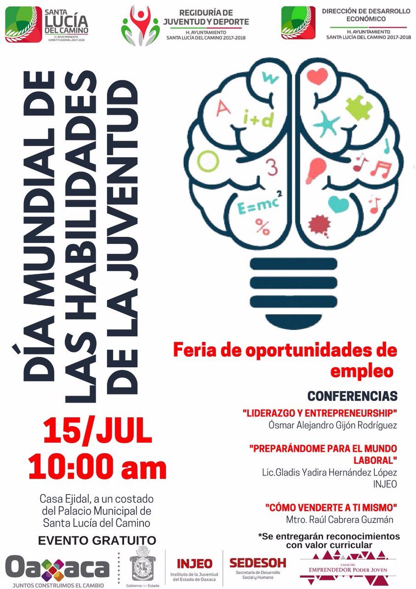 jeniviale's tweet photo. Los esperamos este sábado 15 de Julio a las y los jóvenes oaxaqueños. Empresas confirmadas: Coppel,Cinemex, Bimbo,Coca Cola entre otras más. https://t.co/dsHj0vrod8