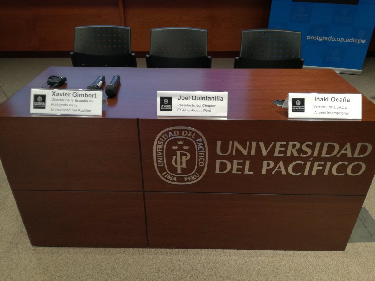 Inakiocana10's tweet photo. Todo listo en @UdelPacifico para hablar de retos de @ESADEAlumni y de estrategia con @XGimbert #lifelonglearning #lima #chapterperu https://t.co/39xKyfPm8c