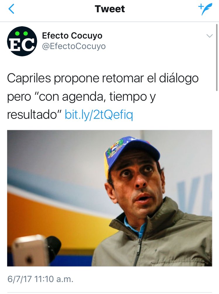 EduardoJFloresF's tweet photo. El sinvergรผenza de Capriles sigue con el tema del diรกlogo. Se los advierto hoy, despuรฉs no se sorprendan ante un prรณximo diรกlogo. MUD=PSUV https://t.co/fpa8tiBJOs