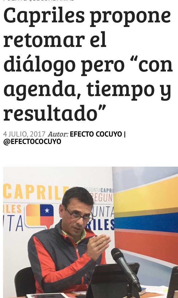 EduardoJFloresF's tweet photo. El sinvergรผenza de Capriles sigue con el tema del diรกlogo. Se los advierto hoy, despuรฉs no se sorprendan ante un prรณximo diรกlogo. MUD=PSUV https://t.co/fpa8tiBJOs