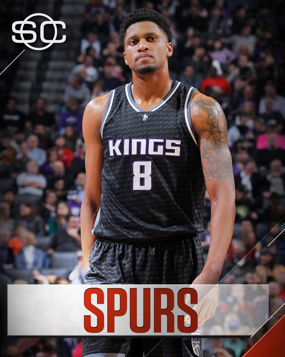 SportsCenter's tweet photo. This Just In: Free agent forward Rudy Gay has agreed to a two-year, $17.2M contract with the Spurs, sources tell @wojespn. https://t.co/hWB0MglI2S