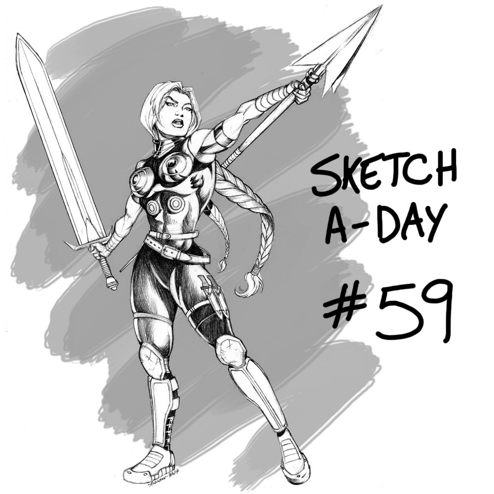 JRobinzson's tweet photo. #SketchADay #59: VALKYRIE :)
#Thor #ThorRagnarok #Marvel #TheDefenders #comics #SignsThatYoureOld #ThursdayThoughts #TBT #IfCatsDidntExist https://t.co/0wftl8uebf