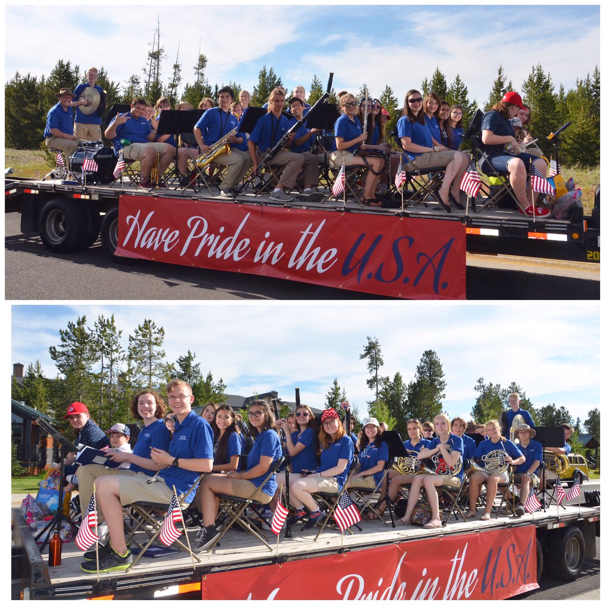 C_woodMusic's tweet photo. Granite youth symphony in west Yellowstone parade #gys #gysbison #cwoodmusic #coltmusic https://t.co/T2SkTrKJtf