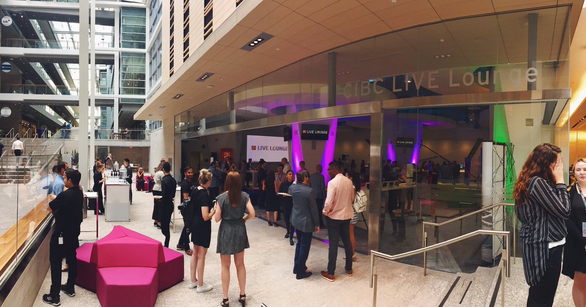 CIBCInnovation's tweet photo. Celebrating the launch of the CIBC Live Lounge at @MaRSdd - a new space for collaboration and innovation! #LiveLoungeLaunch @cibc https://t.co/Nz5w1AZoRS