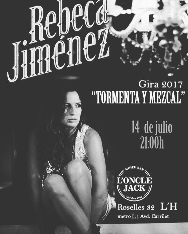 RebecaJimenezTw's tweet photo. Vamos #Barcelona #LHospitalet y alrededores que queda muy poquito para vernos!! 14/7 @onclejack2 anticip @ticketea https://t.co/IfkmN644RH