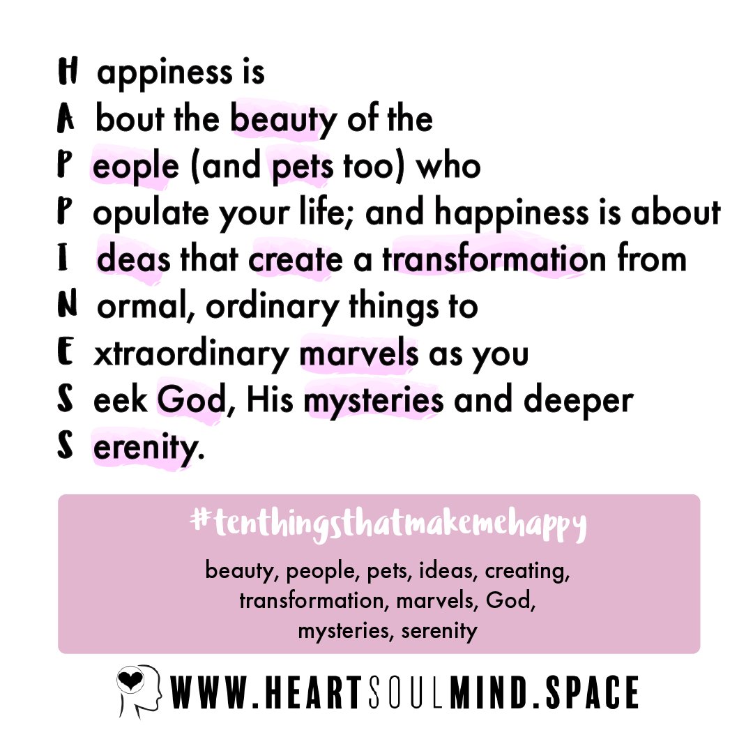 HeartSoulMind1's tweet photo. This is a writing challenge called #tenthingsthatmakemehappy
#happy #happiness #poetrychallenge #poetry #poem https://t.co/gidKNaJahJ