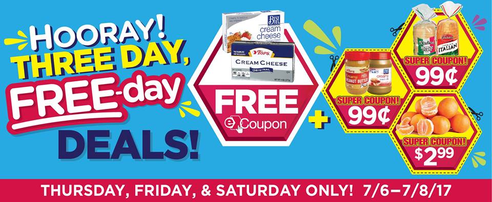 TopsMarkets's tweet image. HUGE savings. FREE eCoupon for cream cheese and super coupons on PB, #ditaliano bread &amp;amp; oranges. Visit topsmarkets.com/savings/ecoupo… #3Day