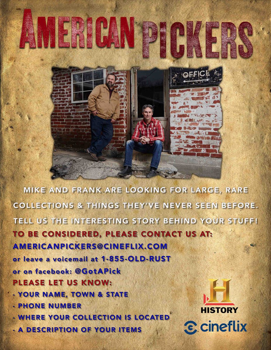VisitLenawee's tweet photo. AMERICAN PICKERS to Film in Lenawee County! https://t.co/Q5MuAechCU https://t.co/R2vKVHjYrm