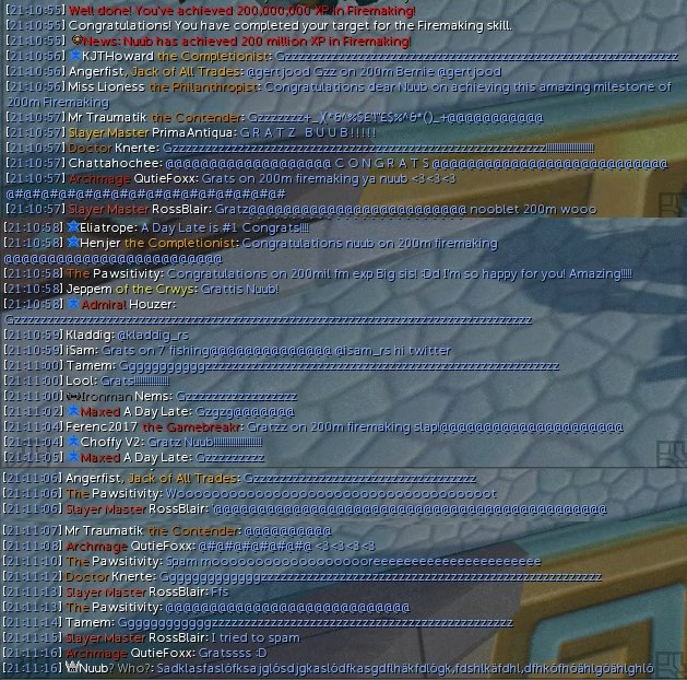 NuubRS's tweet photo. Thanks to everyone that came to my 200m Firemaking party ❤️😊😊 it made me super happy ❤️🎉🎉🎉
(couldnt tag all cuz max 10 tags 😒) https://t.co/ebt1OCQX0i