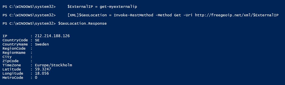 powershell get external ip powershell get external ip