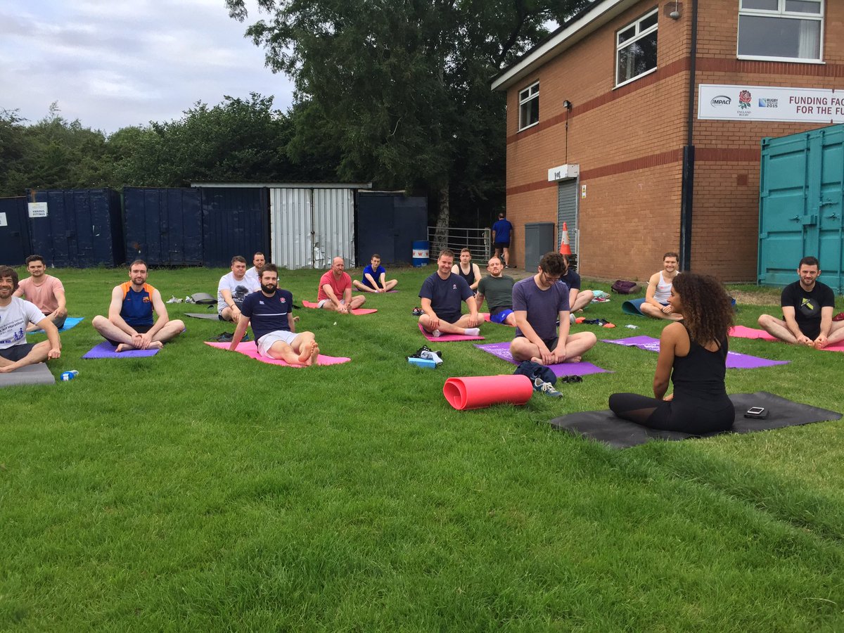 Brilliant first yoga class w/ Marley <a href="/VIDA__YOGA/">V I D A  Y O G A</a> down at the club, the lads are now experts in the downward facing 🐶