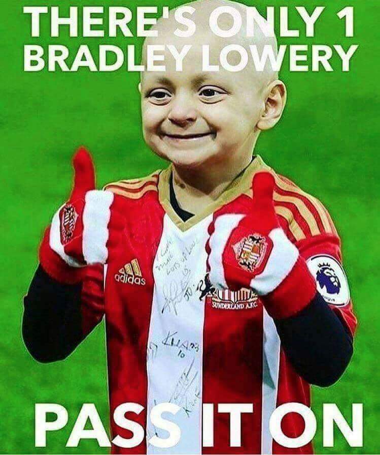 irishstumpbrian's tweet photo. A fighter and an inspiration.  Thoughts with his family.  A great young man. #bradleylowery #sunderlandafc #Defoe https://t.co/oQpWftNUav