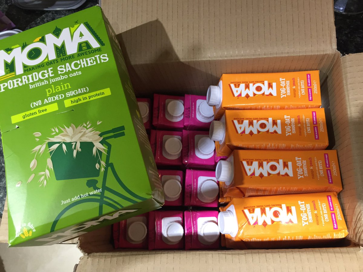 RGActive's tweet photo. Arrived home to this awesome gift from @Moma today... #thankyou! #MakingOatsMoreAwesome #PimpMyPorridge #YogOat #GlutenFree https://t.co/4SKMj5ocjy