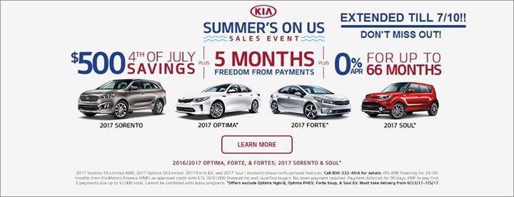 TeamKIAofEC's tweet photo. Great News!  If you missed out on the July 4th deals like 0% for 66 months, no payments for 5 months, and an extra… https://t.co/sXxthZ9XZc https://t.co/CrbOtMXbvc