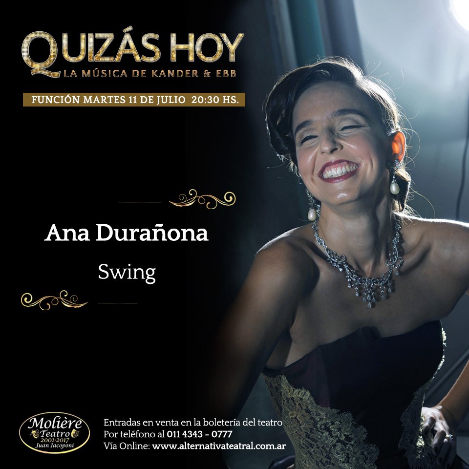 #UltimoMomento 11 de julio tenemos la participación especial de <a href="/anaduranona/">Ana Durañona</a>🔸Comprá ya tu entrada ahora ingresando bit.ly/QuizasHoy