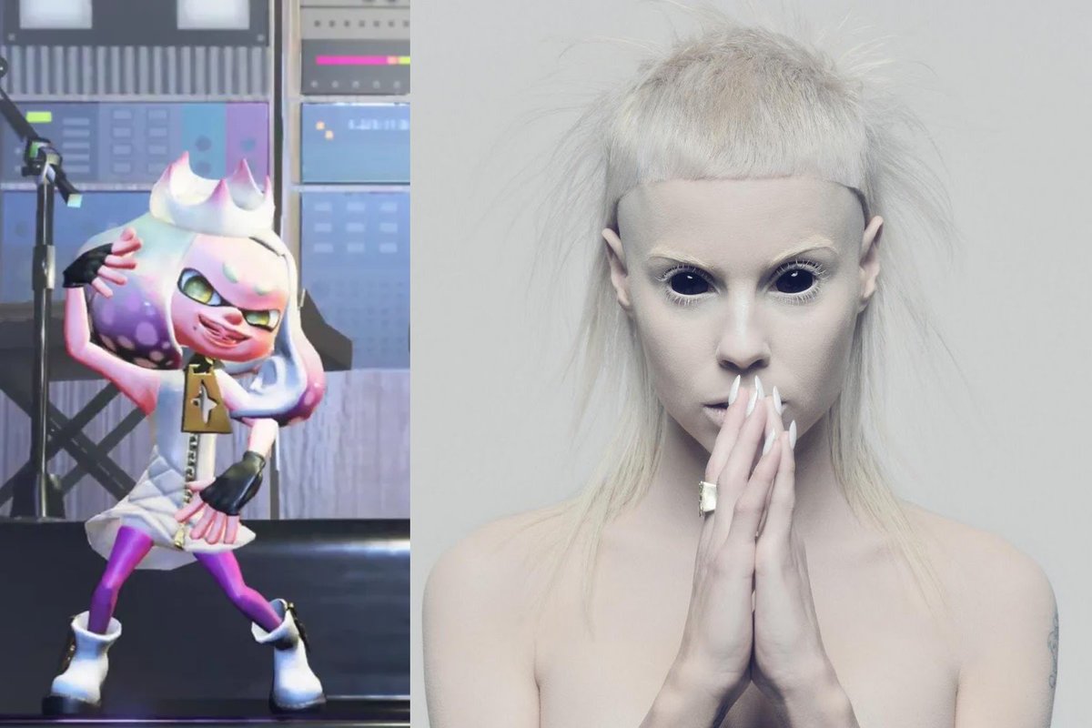oscartoast's tweet image. I am convinced Pearl is based on Yolandi Visser from @DieAntwoord #Splatoon2Direct #Splatoon #Nintendo #dieantwoord