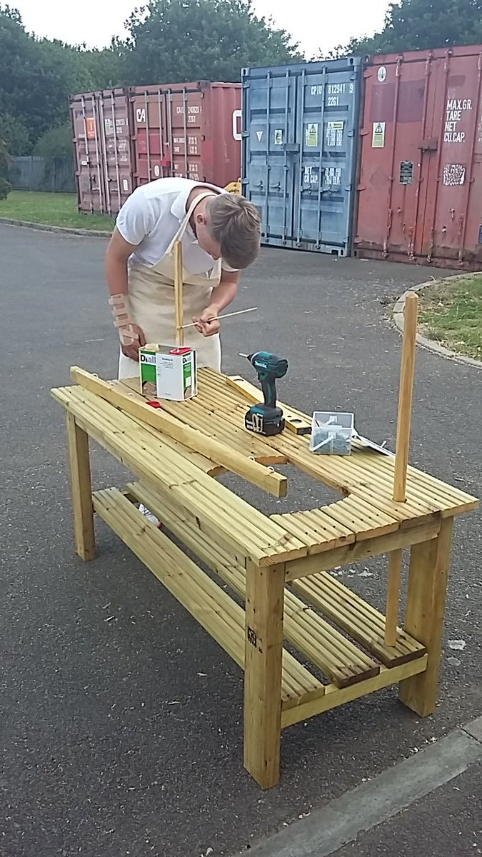 TheRowansDT's tweet photo. The mud kitchens are practically finished, ready to present to Balfour Infants' children tomorrow! Amazing work boys. So proud @TheRowansAP https://t.co/YZhwncvCJj