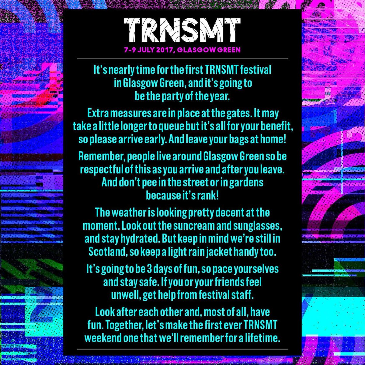 ***Important message from festival organisers***
The key message being have FUN and LOOK AFTER EACHOTHER!!✌🏼