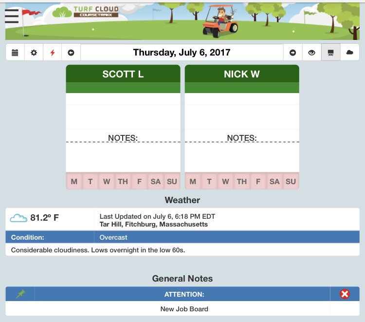 TurfCloud's tweet photo. Thanks @OHCCSuper for the support! Welcoming Oak Hill CC to the #TurfCloud! #coursetrakk #morethanjustajobboard https://t.co/zyV5nfnKjy