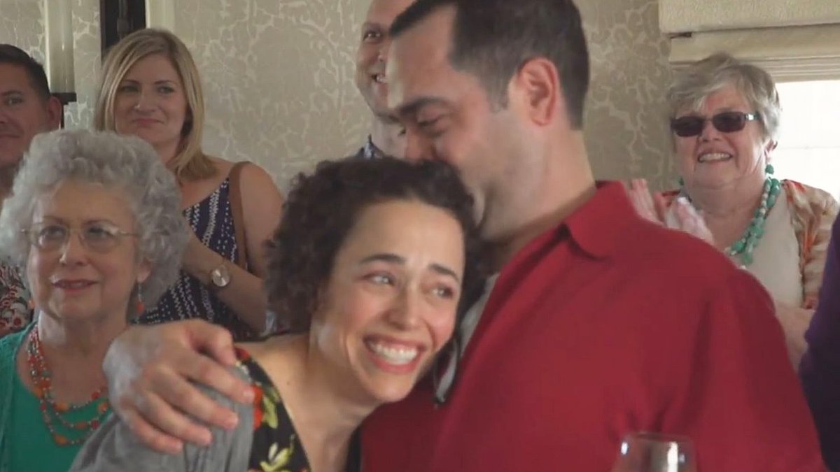 TODAYshow's tweet photo. Man tears up over emotional wedding gift — a long-lost video of his late father https://t.co/VrqlYCgO7H https://t.co/K0WXS6Dhdi