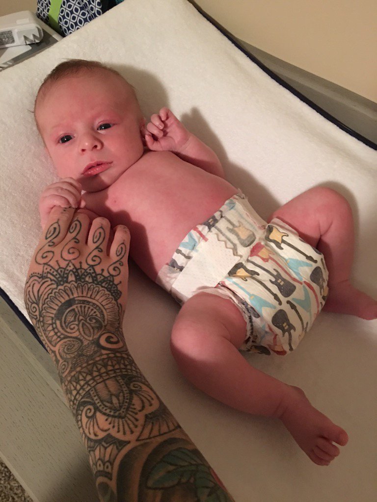 bdcustomguitars's tweet photo. My grandson Carter sporting his guitar diapers. He's gonna be a rocker 🤘🎸🤘#grandkidsrock #futureb&dplayer https://t.co/TKynbKSoM8