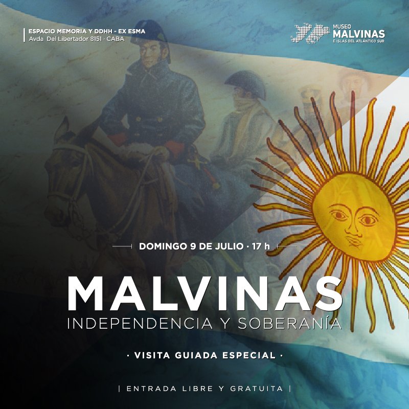 DifusionCultur2's tweet photo. Domingo 9 de julio el @MuseoMalvinas visita guiada 17:00hs https://t.co/kRN05MEqwD #Gratis #Findesemana #9DeJulio #DiaDeLaIndependencia https://t.co/c8OoMTNnEY