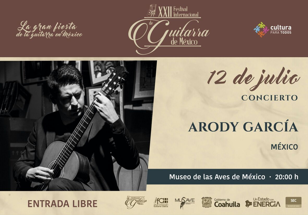 #Saltillo ¡Acompáñanos en todos los eventos del XXII Festival Internacional de Guitarra de México! 🎸