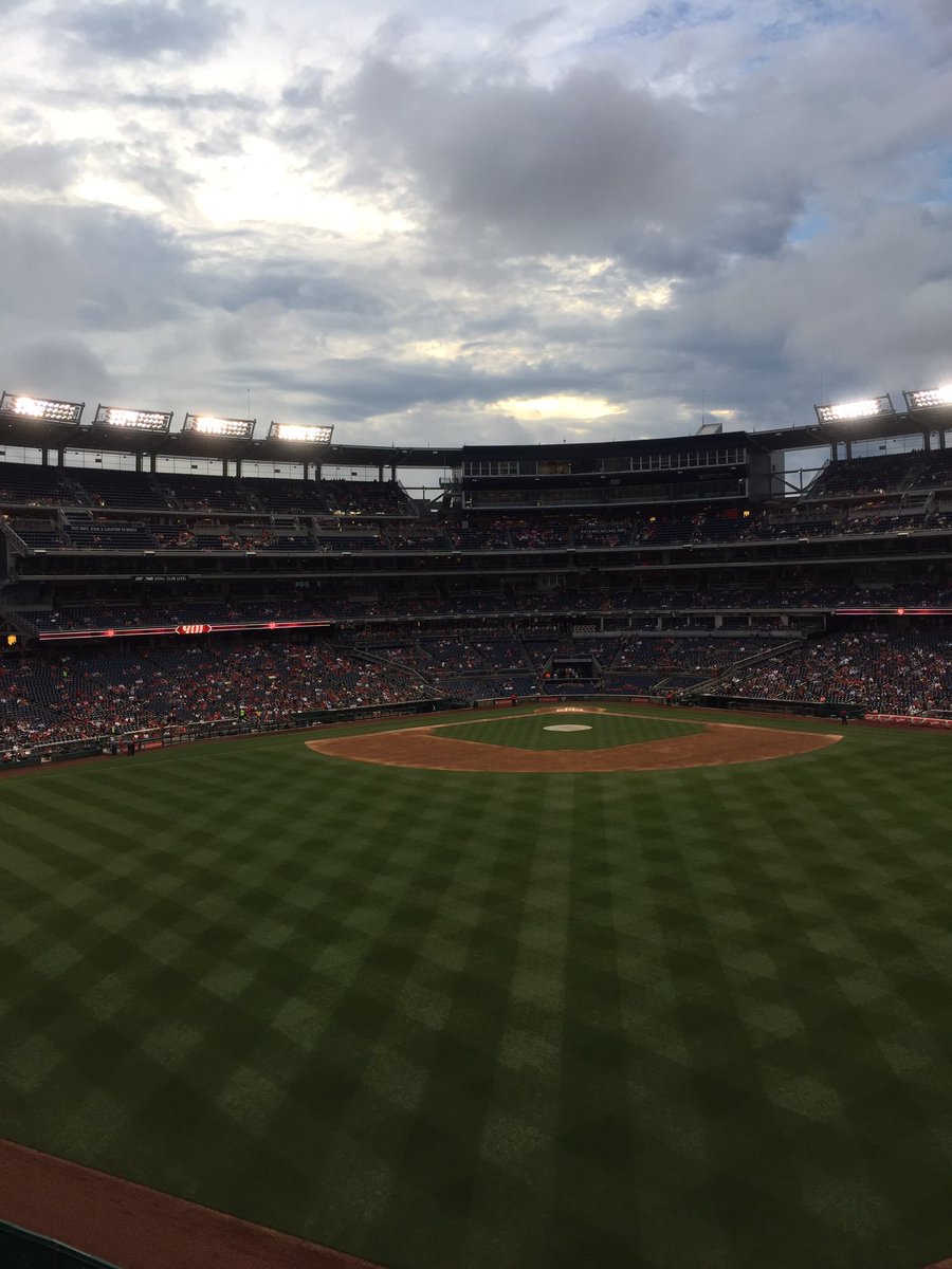 MillWiller's tweet photo. Torrential downpour of sunshine and blue skies as #natsraindelay approaches 1 hour @DOBrienAJC @capitalweather https://t.co/orZ2RTREaw