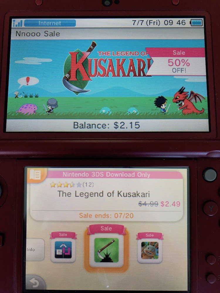 _Nnooo's tweet photo. Woot, there’s a Nnooo sale on #Nintendo #3DS with its own shelf!  Everything 50% off! #Cubemen2 on #WiiU also 50% off! https://t.co/8HXwdZyFFd