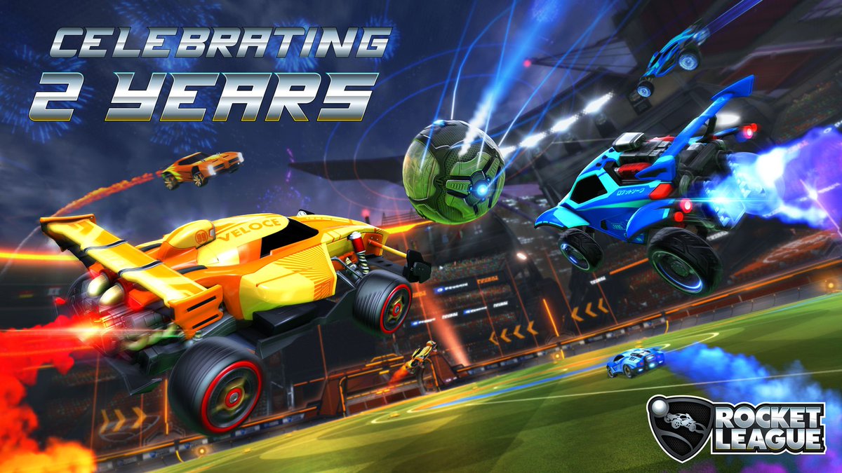 RocketLeague's tweet image. We're celebrating Rocket League's 2nd birthday with a Double Drop-Rate Weekend, and it starts RIGHT NOW! Details: bit.ly/2tvgHI5