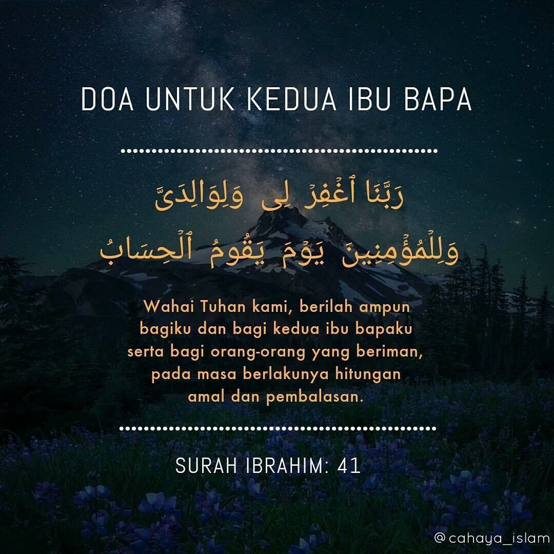 Santapan Minda on Twitter Doa untuk kedua ibu bapa 