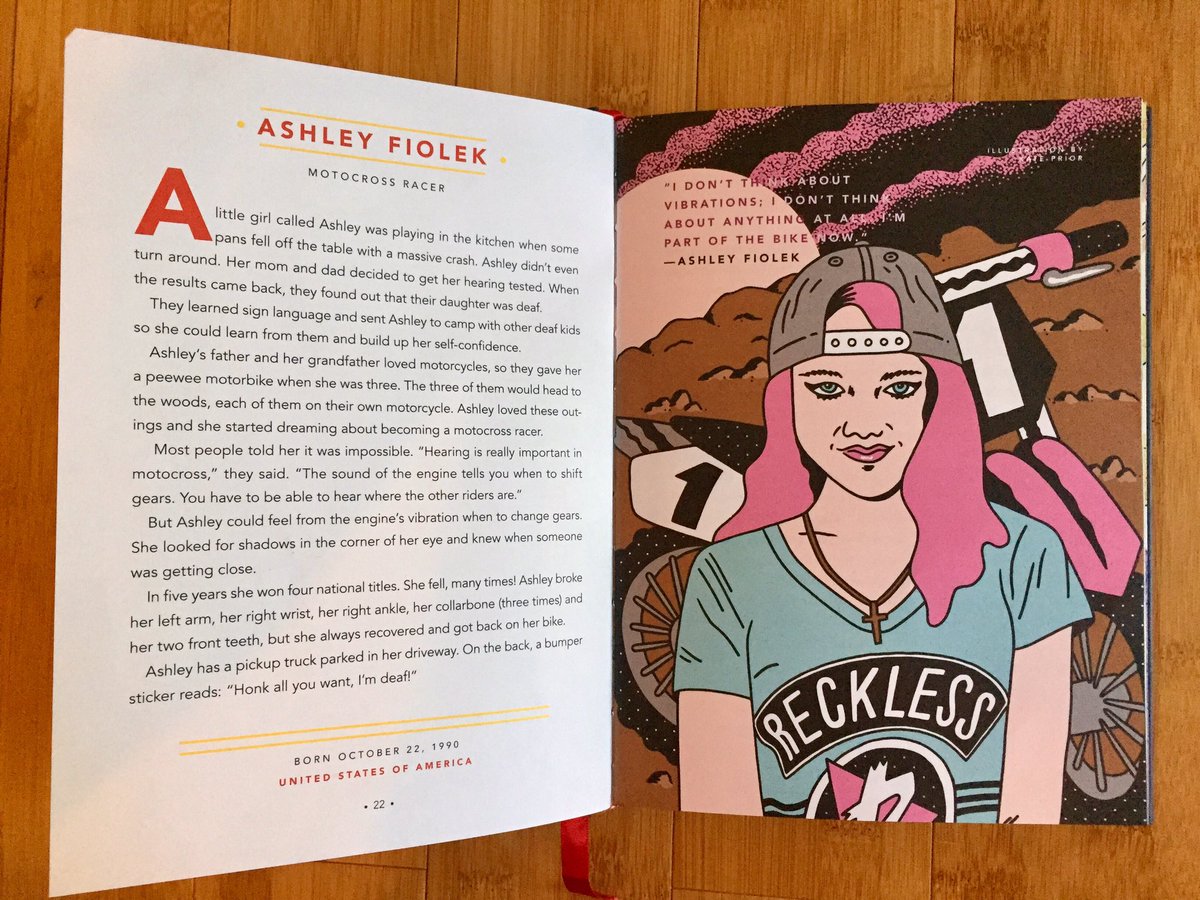 My 6yo daughter's 1st note to a boy details all the bones motocross racer <a href="/AshleyFiolek67/">Ashley Fiolek</a> has ever broken. All because of <a href="/rebelgirlsbook/">Rebel Girls</a>.