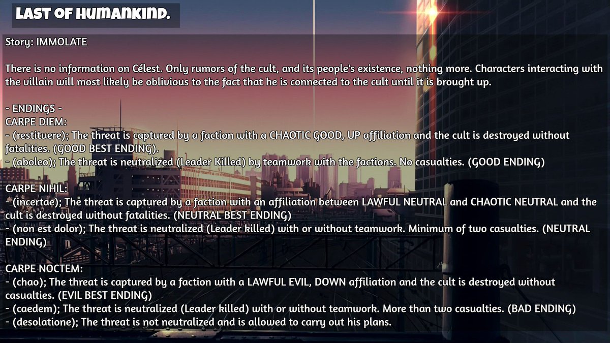 LastOfHumankind's tweet image. UPDAAAAAAAAAAAAAAAAATE!

STORYLINE!