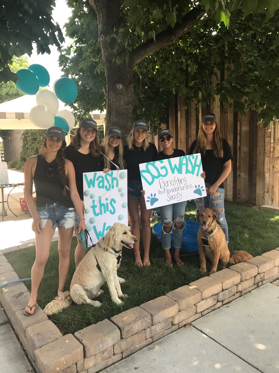 KSutherlandPR's tweet photo. The BEST day washing dogs to benefit the @NVHumaneSociety!! 🐶🚿 #WPAGoodWorks @superzootweet https://t.co/jIRtVD3YNp