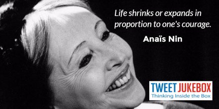 nergetics's tweet image. Life shrinks or expands... Anaïs Nin #quote #tweetjukebox tweetjukebox.com