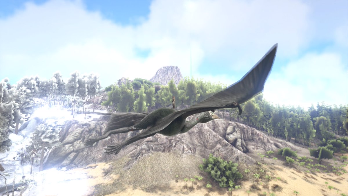 Ark生物紹介bot ケツァルコアトルス 肉食 史上最大の飛行種で 唯一の飛行プラットフォームを装備できるためpvpでは最も貴重な生物と言える 生息数が少なく テイム難易度が極めて高い 背中に一部を除く殆どの恐竜を乗せて飛ぶことが可能 T Co