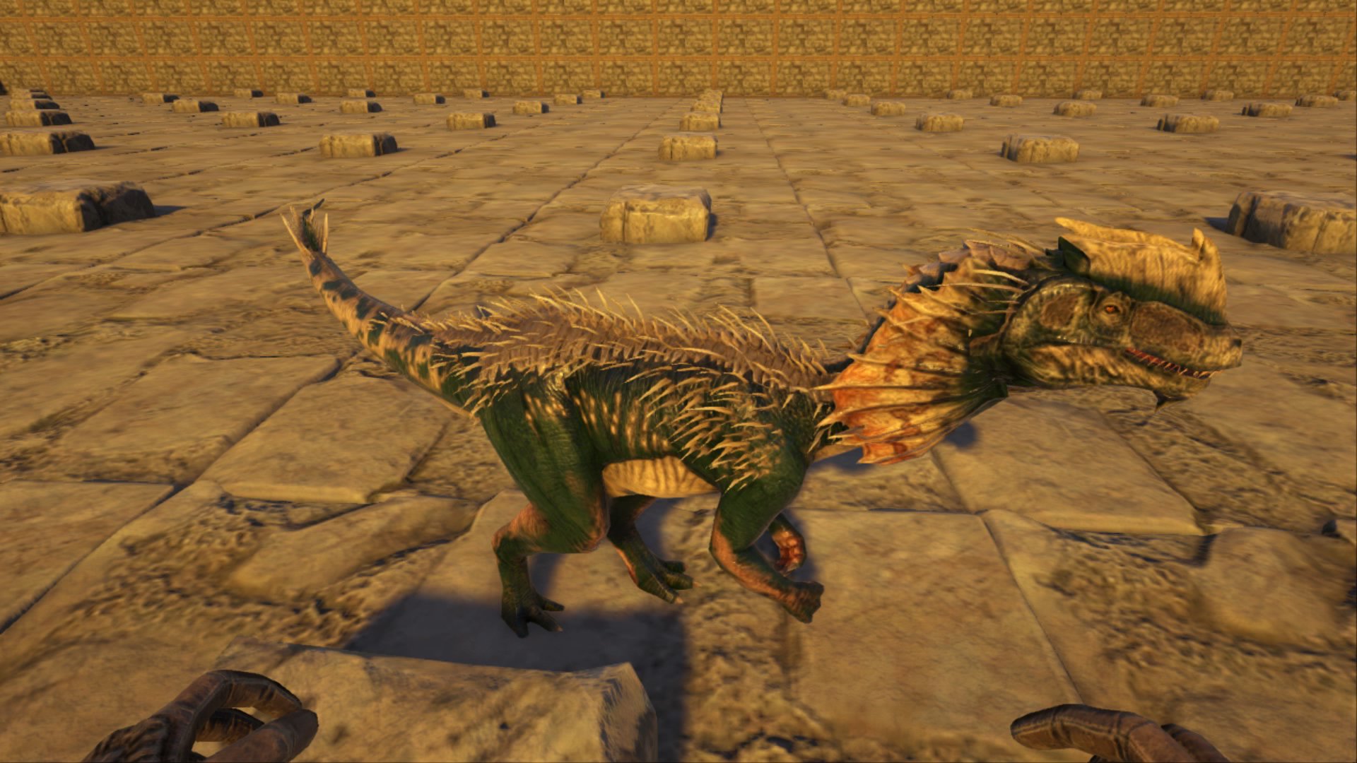 Twitter এ Ark生物紹介bot ディロフォサウルス 肉食 あらゆる場所に生息する小型肉食獣 目眩ましと速度低下を付与する毒液を吐く 不意打ちされ慌ててつるはしを振り回し 前が見える頃には物言わぬ死体に変わっている程度には体力が低い メガネウラとリンクする